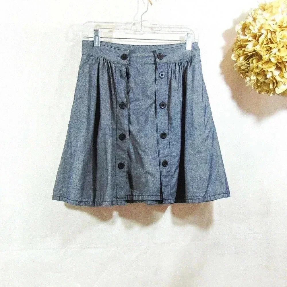 Bcbgmaxazria A Line Skirt Chambray 26